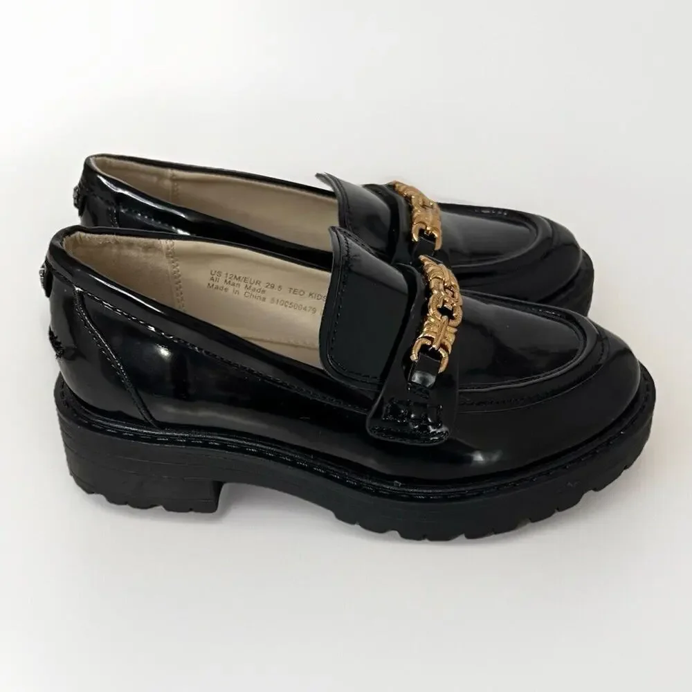 Sam Edelman Teo Girls Black Slip On Platform Loafers Size 12M